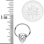 16G 3/8 Clear CZ Gem Openwork Alien Hinged Segment Ring