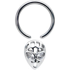 16G 3/8 Clear CZ Gem Openwork Alien Hinged Segment Ring