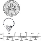 16G 3/8 Clear CZ Gem Openwork Alien Hinged Segment Ring
