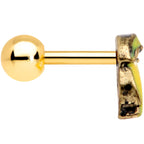 16G 1/4 Gold Tone Banana Peel Gun Cartilage Tragus Earring