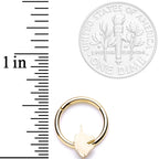 16G 3/8 Gold Tone Unicorn Hinged Segment Ring