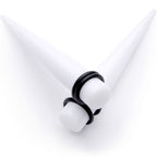 White Acrylic Straight Taper Set Available in Sizes  14G to 00G