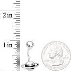 Alien Face Planet Saturn Double Mount Belly Ring