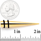 Gold Tone Anodized Straight Taper Set Available in Sizes  12G to 00G