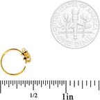 20G 5/16 Clear CZ Gem Gold Plated Tiny Triangle Nose Hoop