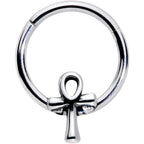 16G 3/8 Egyptian Ankh Hinged Segment Ring