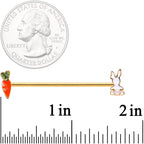 14G Green Gem Gold Tone Easter Bunny Industrial Barbell 38mm