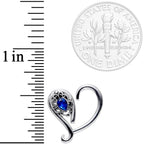 16G 3/8 Deep Blue Gem Open Right Heart Closure Ring