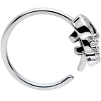 20G 5/16 Clear CZ Gem All About Owl Nose Hoop