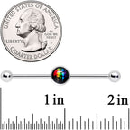 14G Black Rainbow Lips Industiral Barbell 38mm