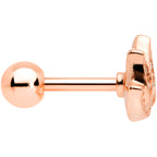 16G 1/4 Clear Gem Rose Gold Tone Lotus Flower Cartilage Tragus Earring