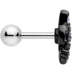 16G 1/4 Black Aurora Gem Crafty Kitty Cat Cartilage Tragus Earring