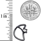16G 5/16 Black Crescent Moon Shooting Star Closure Ring