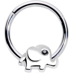 16G 3/8 Black Gem Baby Elephant Hinged Segment Ring