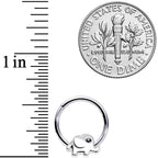 16G 3/8 Black Gem Baby Elephant Hinged Segment Ring