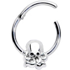 16G 3/8 Black Gem Nautical Octopus Hinged Segment Ring