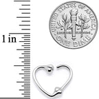 16G 3/8 Bone Heart Right Ear Closure Ring