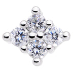 20G 5/16 Clear CZ Gem Princess Nose Screw