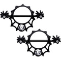 14G 9/16 Clear Gem Black Spider Web Nipple Shield Set