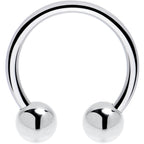 16G 1/2 Solid 14K White Gold Horseshoe Circular Barbell