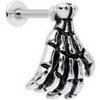 16G 5/16 Spooky Skeleton Hand Halloween Labret Monroe Tragus