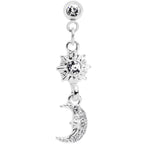 16G 1/4 Clear Gem Moon Dangle Cartilage Tragus