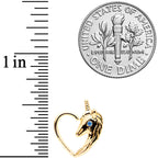 18G 5/16 Aqua Gem Gold Tone Unicorn Left Heart Closure Ring