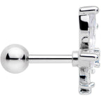 16G 1/4 Clear Blue CZ Gem Marijuana Leaf Labret Monroe Tragus