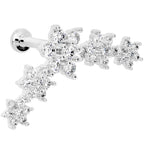 16G 5/16 Clear CZ Gem Floral Internal Thread Labret