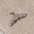 16G 5/16 Clear CZ Gem Floral Internal Thread Labret