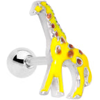 16G 1/4 Brown Yellow Giraffe Cartilage Tragus Earring