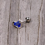 16G 1/4 Blue High Top Sneaker Cartilage Tragus Earring