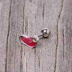 16G 1/4 Pink High Top Sneaker Cartilage Tragus Earring