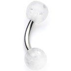 16G 1/4 Clear Speckled Acrylic Ends Curved Barbell