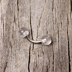 16G 1/4 Clear Speckled Acrylic Ends Curved Barbell