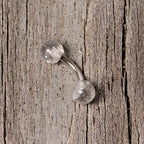 16G 1/4 Clear Speckled Acrylic Ends Curved Barbell