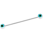 14G Haunting Human Eyeball Halloween Industrial Barbell 38mm