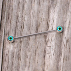 14G Haunting Human Eyeball Halloween Industrial Barbell 38mm