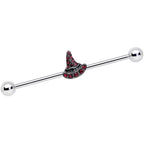 14G Purple Gem Witch Hat Halloween Industrial Barbell 38mm