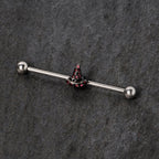 14G Purple Gem Witch Hat Halloween Industrial Barbell 38mm