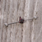 14G Purple Gem Witch Hat Halloween Industrial Barbell 38mm