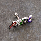 16G 1/4 Multicolor Rainbow Pride Cartilage Tragus Earring