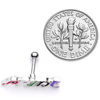 16G 1/4 Multicolor Rainbow Pride Cartilage Tragus Earring