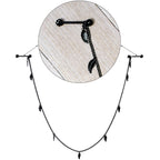 14G 5/8 Black Gem Black Autumn Leaves Dangle Nipple Chain