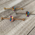 14G Christmas Lights Industrial Barbell 38mm