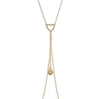 14G 5/8 Clear Gem Gold Tone Sun Heart Star Nipple Chain Necklace