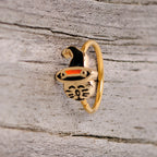 20G 5/16 Gold Tone Black Witch Hat Cat Halloween Nose Hoop
