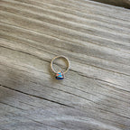 16G 3/8 Black Gem Pink Teal Nautical Sailboat Hinged Segment Ring