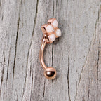 16G 5/16 Clear Gem Rose Gold Tone Rhombus Curved Eyebrow Ring