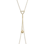 14G 5/8 Aurora Gem Gold Tone Sun Heart Star Nipple Chain Necklace